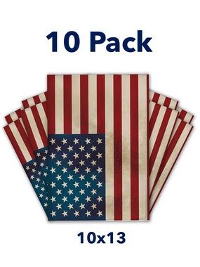 10Pk 10x13 Patriotic American Flag Poly Mailers